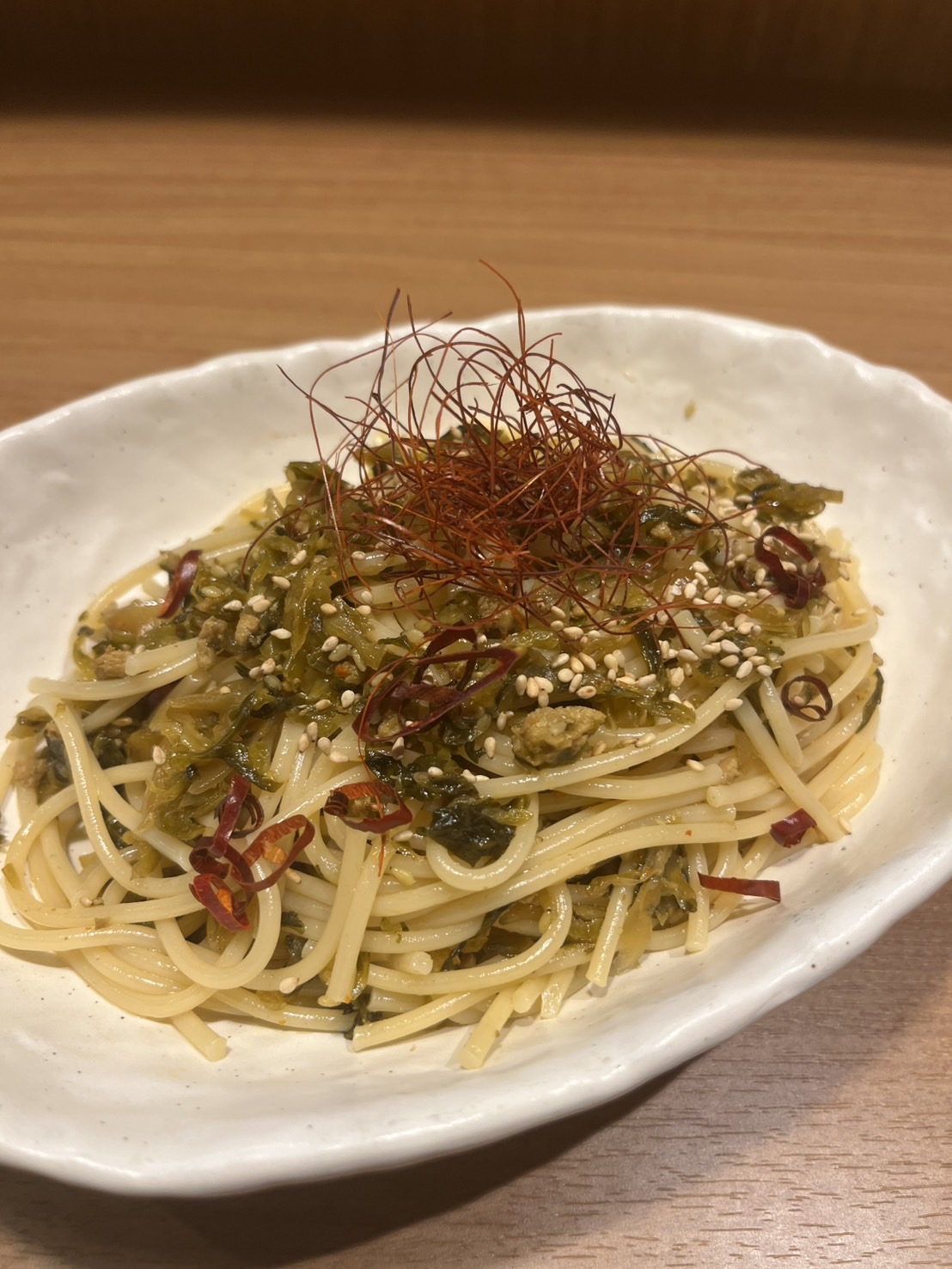 アレンジレシピ「高菜パスタ」